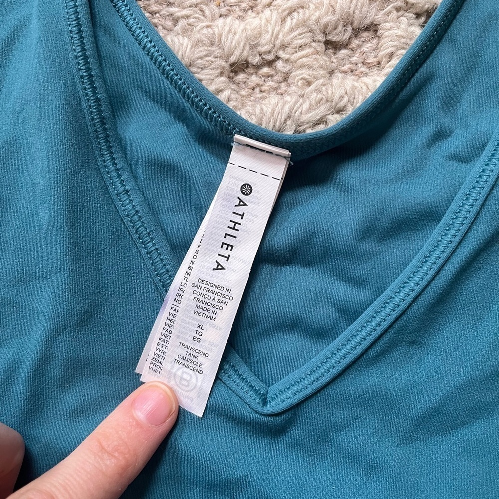ATHLETA Transcend Tank Teal XL - Picture 4 of 5